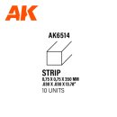 Strips 0.75 x 0.75 x 350mm – STYRENE STRIP – (10 units)