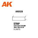 Strips 1.50 x 5.00 x 350mm – STYRENE STRIP – (9 units)