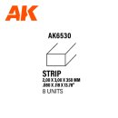 Strips 2.00 x 3.00 x 350mm – STYRENE STRIP – (8 units)