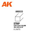 Strips 3.00 x 3.00 x 350mm – STYRENE STRIP – (6 units)
