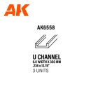 U Channel 6.0 width x 350mm – STYRENE U CHANNEL – (3 units)
