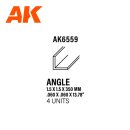 Angle 1.50 x 1.50 x 350mm – STYRENE ANGLE – (4 units)