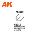 Angle 2.0 x 2.0 x 350mm – STYRENE ANGLE – (4 units)