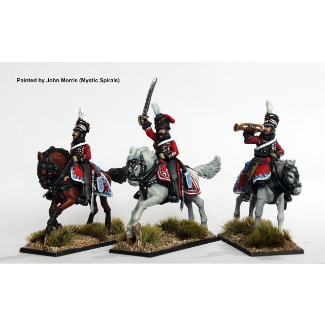 Danish Hussar command attacking, wearing pelisses 1813-14