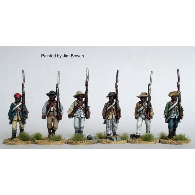 Black Militia advancing, shouldered arms