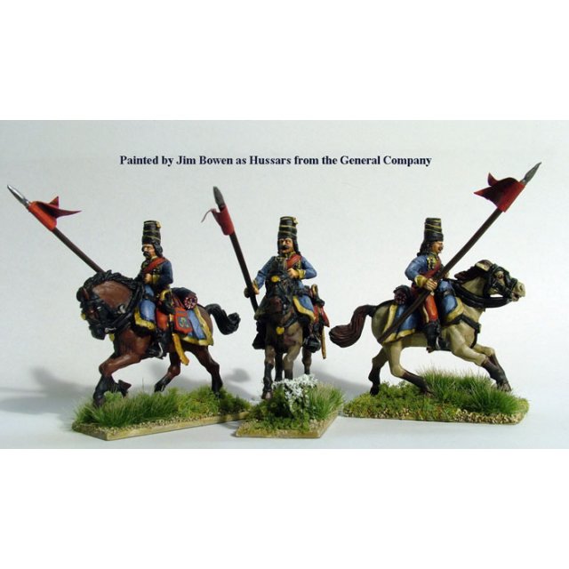 Hussars with lances galloping, without pelisse