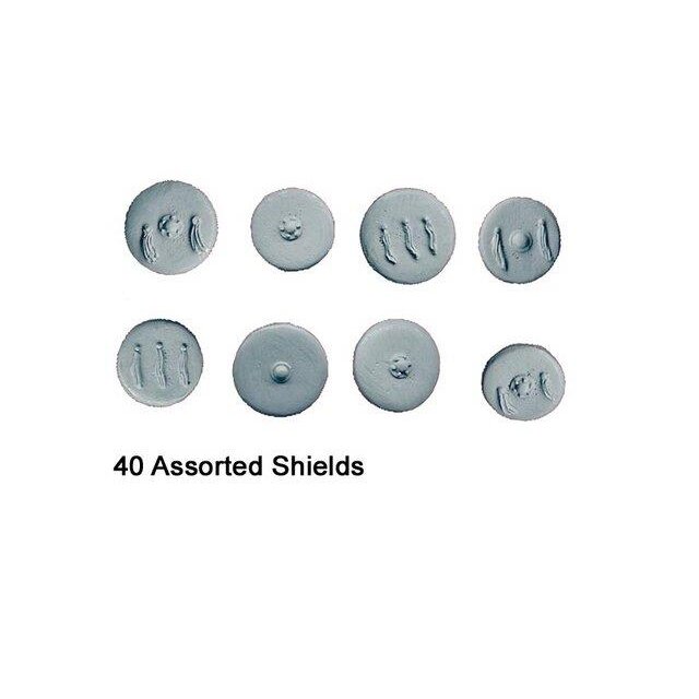 Spanish Round Shields (ca 40 per pack)