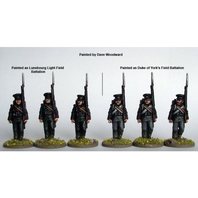 Hanoverian Light Field Battalion advancing, peaked caps