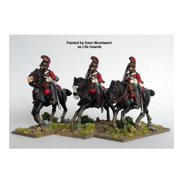 British Household Cavalry galloping, swords shouldered