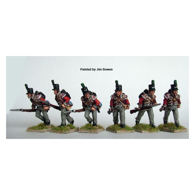 British Light Infantry advancing, muskets at trail