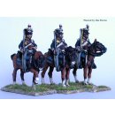 British Light Dragoons on standing horses, swords shouldered