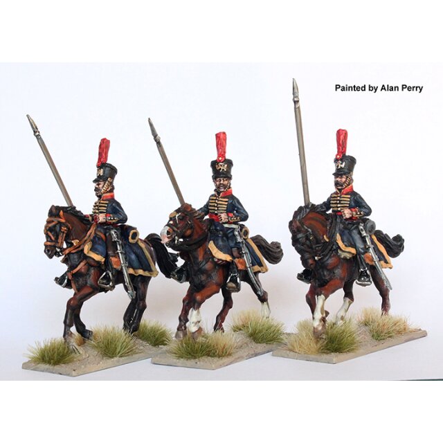 Guerrilla Lancers of Don Sanchez galloping, shakos