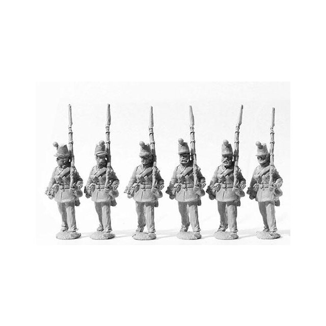 Line Infantry marching, 1855 pattern shako