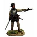 James Johnstone, on foot standing aiming pistol, sword,...