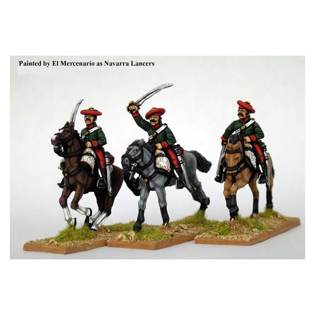 Lancers in shell jackets, charging with sword, carbine