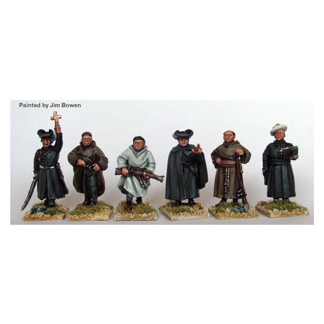 Armed Clergy (three monks and three priests carrying mixed weapo