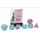 Gemini Polyhedral Gel Green-Pink/blue Luminary 7-Die Set