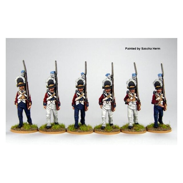 Norwegian Grenadiers in M1789 caps, marching 1803-08