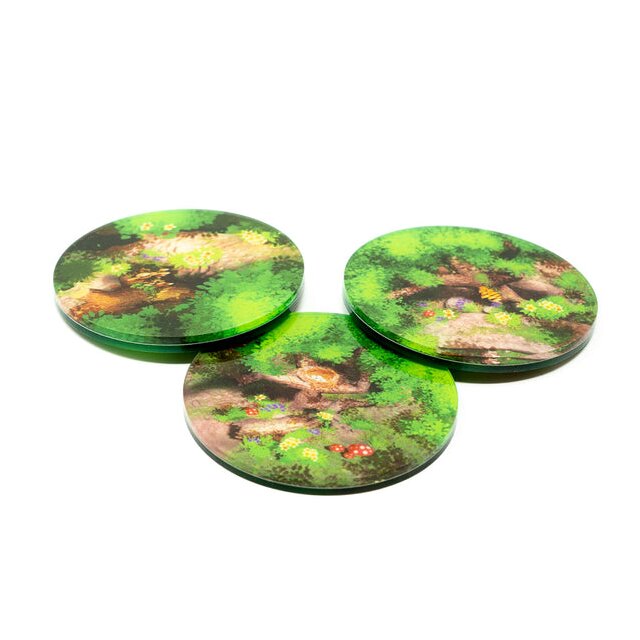 Moonstone Acrylic Wooded Patch Tokens