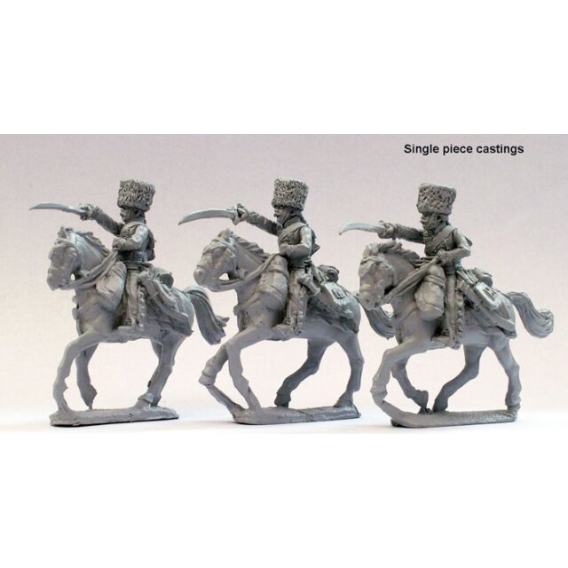 Chasseurs a cheval of the Imperial Guard in campaign dress charg