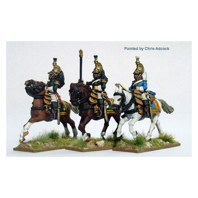 Dragoons of the Imperial Guard command in campaign dress, gallop