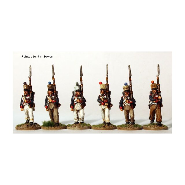 Fusiliers in pre 1812 campaign dress, March Attack