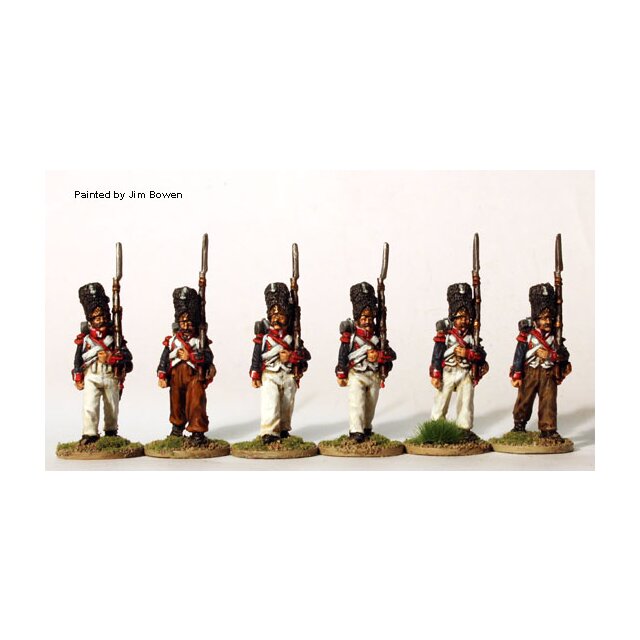 Grenadiers in pre 1812 campaign dress, bearskins, March Attack