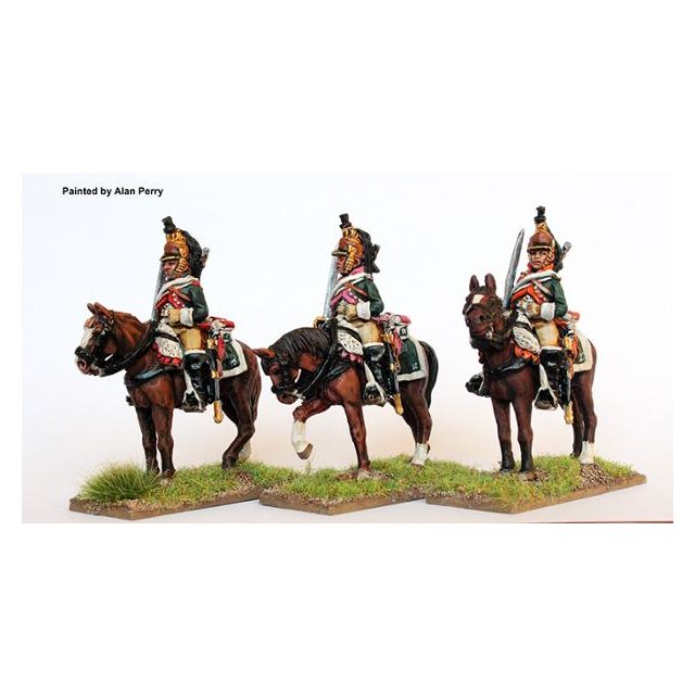Dragoons on standing horses, swords shouldered, 1805-13
