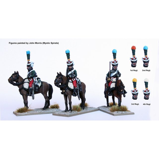 Gardes d” Honneur, swords shouldered on standing horses