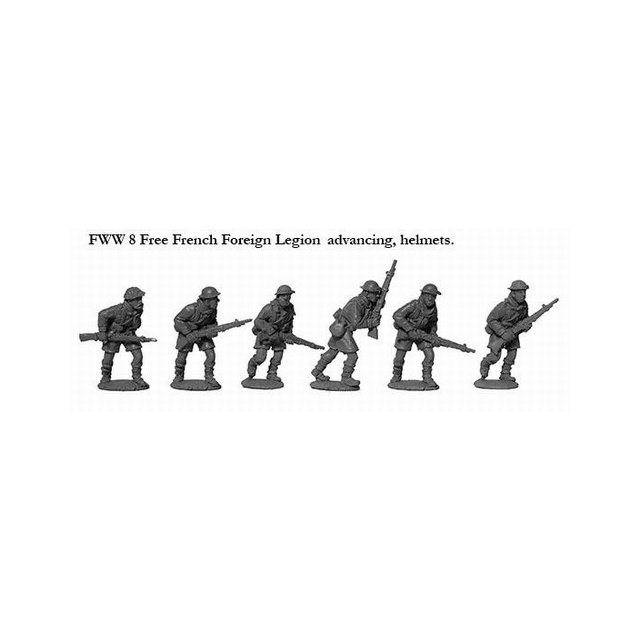 French Foreign Legion advancing, helmets.