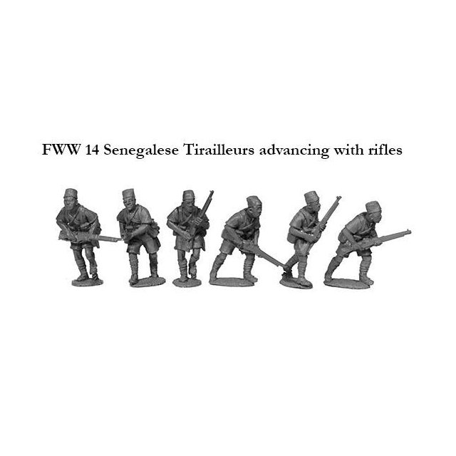 Senegalese Tirailleurs advancing with rifles