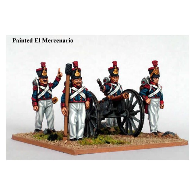 Foot artillery, coatees and early shako with French 6pdr