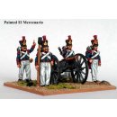 Foot artillery, coatees and early shako with French 6pdr