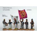 Infantry command standing, coatees and early bell top shakos