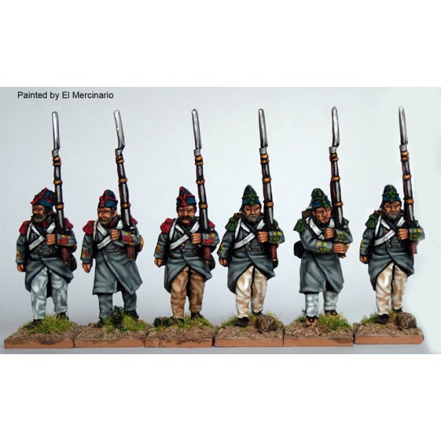 Infantry marching, flank co, greatcoats and &#39Isabellino&#39 c