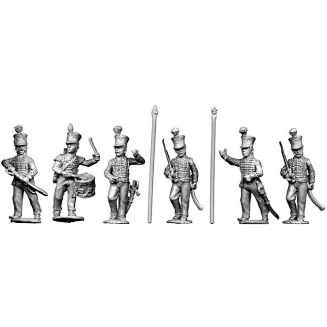 Line command, advancing (2 Officers, 2 Standard bearers, 2 Music