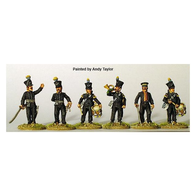 Light infantry command, standing (3 officers, 3 musicians)