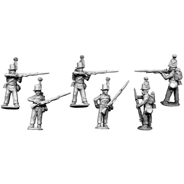 Light infantry, avantgarde firing line (3 firing, 3 loading)