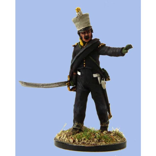 French Officer in surtout and covered shako,advancing