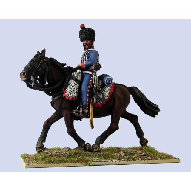 French Hussar, sword drawn,trotting horse (2 head variants,Elite