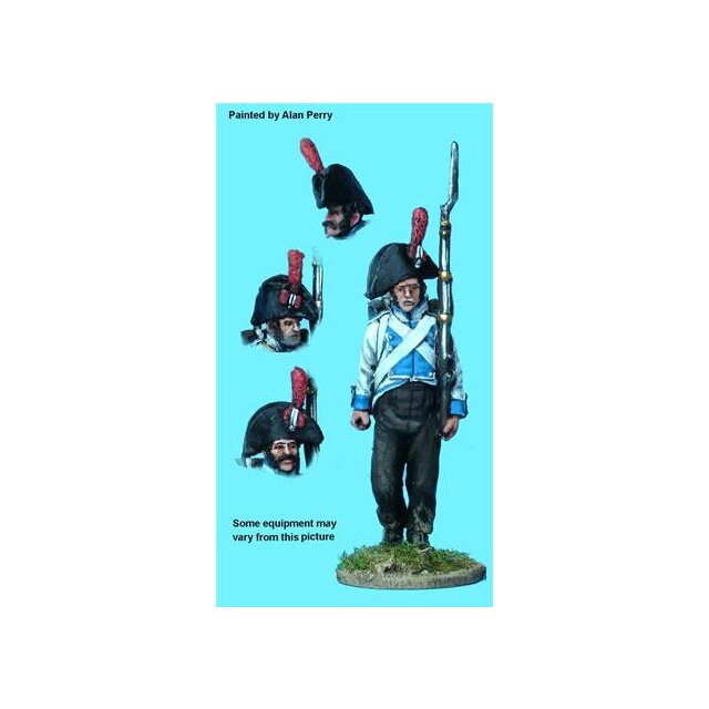 Spanish Line Infantryman advancing, shouldered arms, overalls, 1