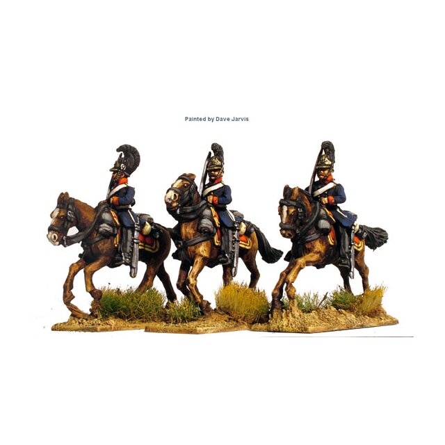 Cuirassiers in Litewka galloping, sword shouldered