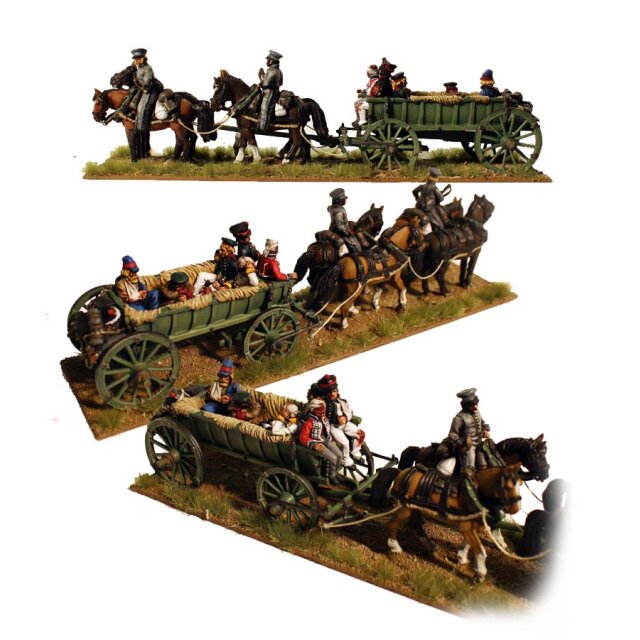 Four horse baggage wagon with casualties