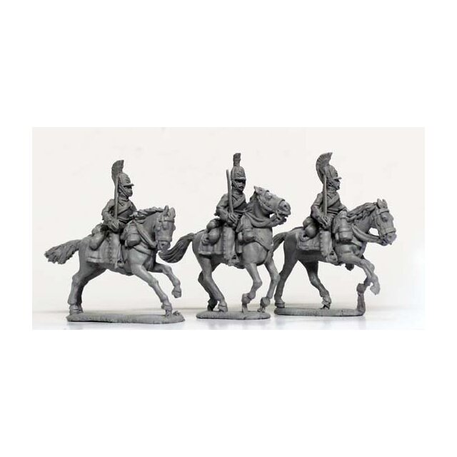 Cuirassiers, swords shouldered, galloping