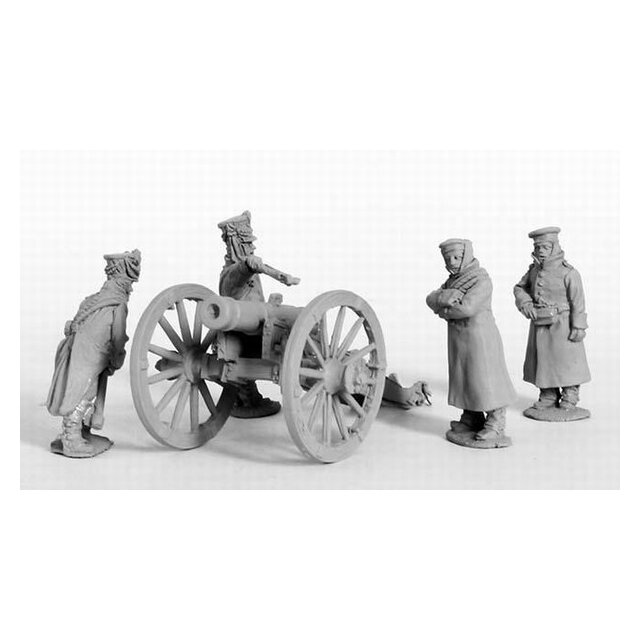 Foot Artillery in winter dress Firing 20pdr Unicorn