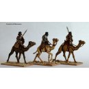 Mounted Beja on camels with spears and sword