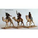Mounted Beja on camels with rifles