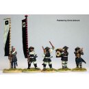 Ashigaru bannermen and musicians, standing