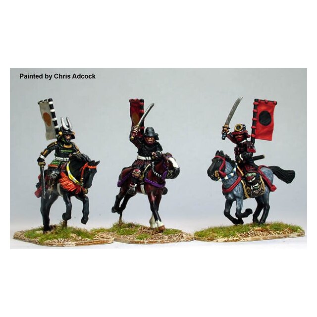 Mounted Samurai with swords (Katana) charging