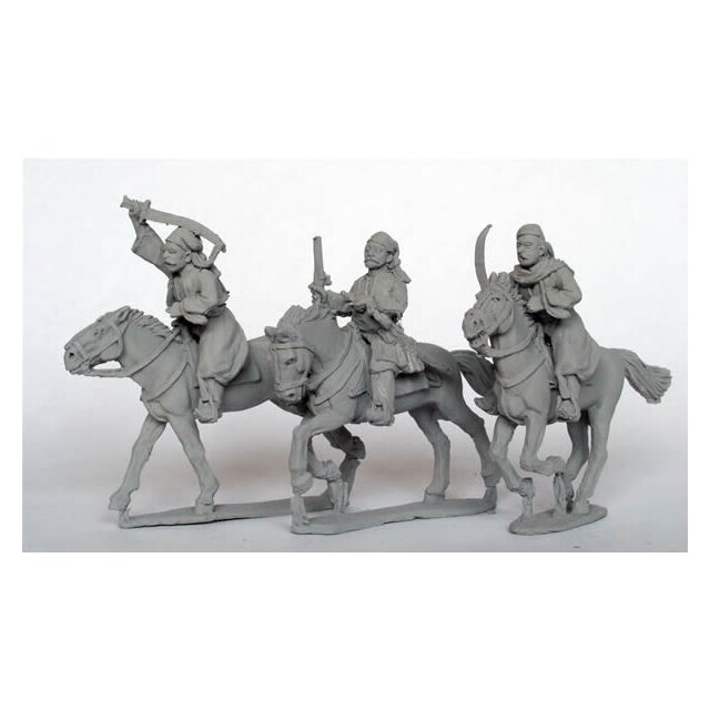 Mounted Bashi-Bazouks with swords and pistol